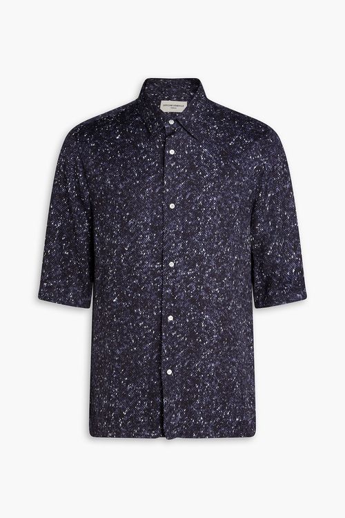 Eloi printed twill shirt - Blue - XL