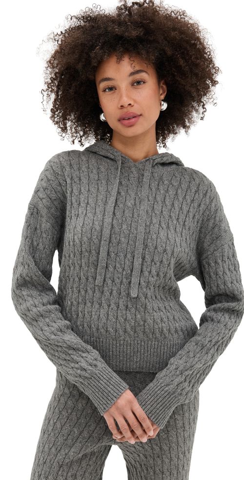 Cable Knit Hoodie Ivory
