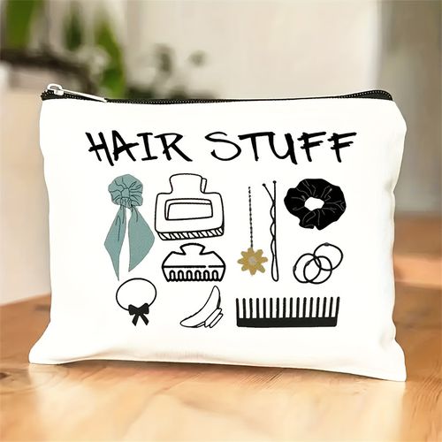 TEMU Stylish Minimalist Makeup Zipper Pouch - Spacious, Lightweight Hair Stuff Storage Bag For Travel Toiletry, Wash Bag, And Cosmetic