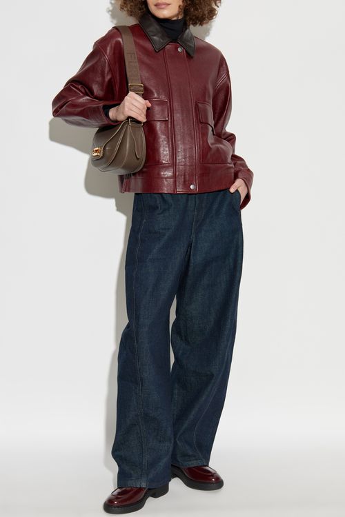 Leather Jacket, Women's, Burgundy