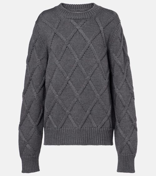Cable-knit virgin wool sweater
