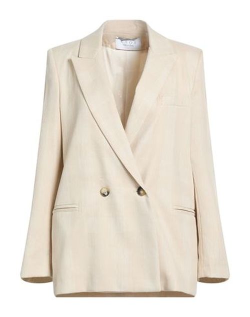Woman Blazer Beige Size 10 Polyester, Linen, Viscose, Elastane