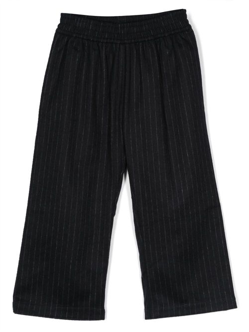 Logo-patch elasticated-waistband trousers - Blue