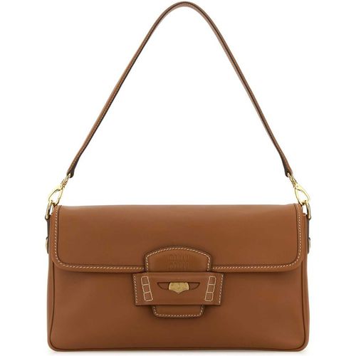 Miu Miu Caramel Leather Penny Shoulder Bag