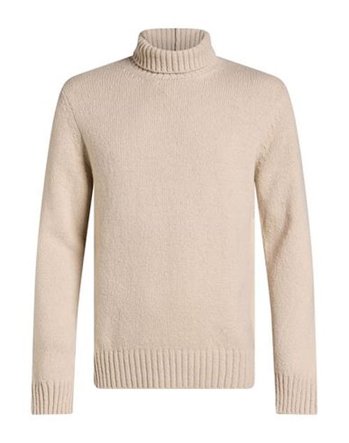 Man Turtleneck Beige Size L Wool