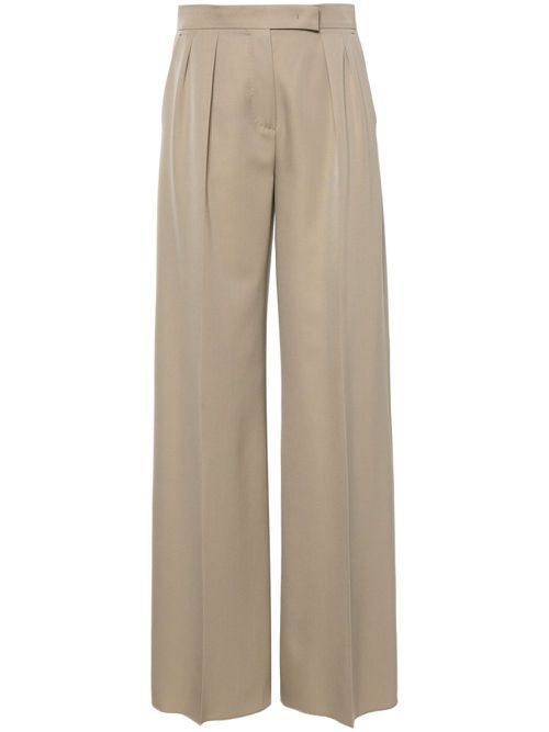 Pleated wide-leg trousers - Neutrals