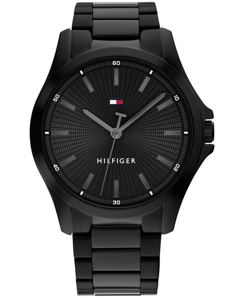 Men's Quartz Ionic Plated Black Stainless Steel Bracelet Watch 42mm - Black
