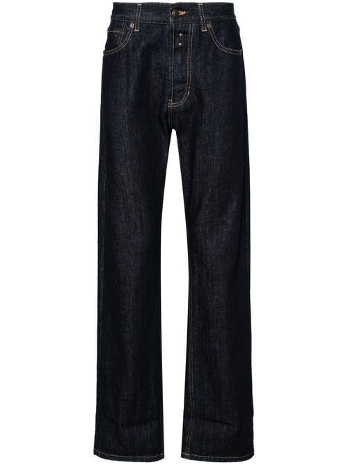 Straight-leg cotton jeans - Blue