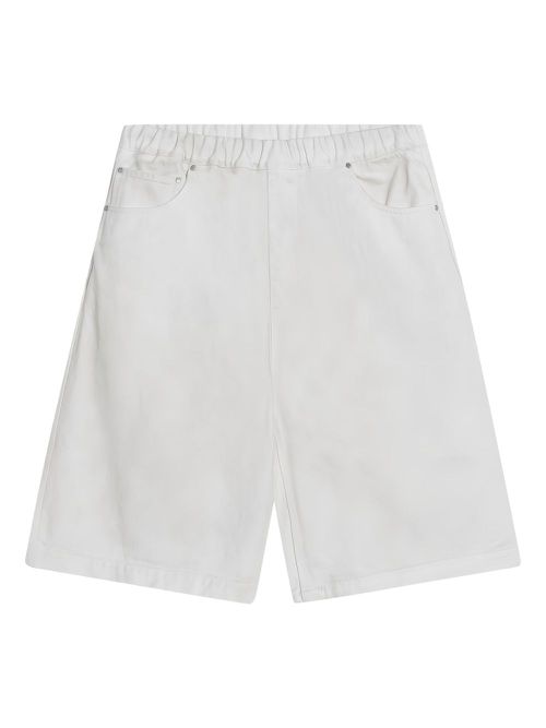 Elasticated-waist bermuda shorts - White