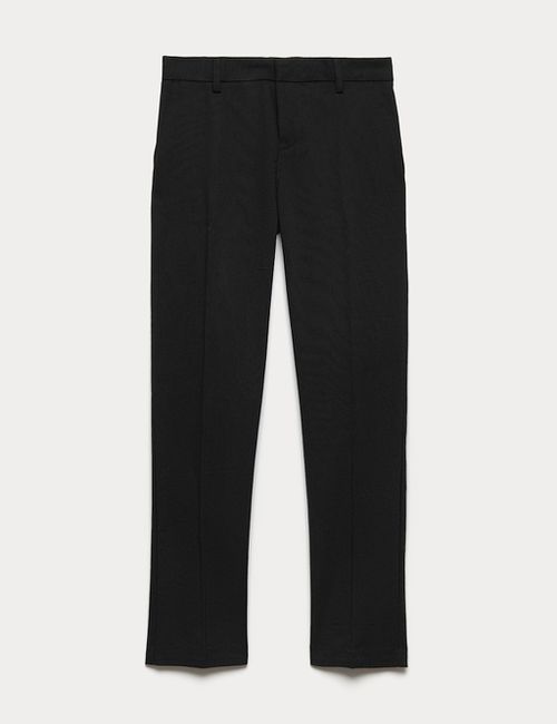 M&S Boys Slim Leg Longer Length School Trousers 2-18 Yrs - 11-12 Years - Black, Black