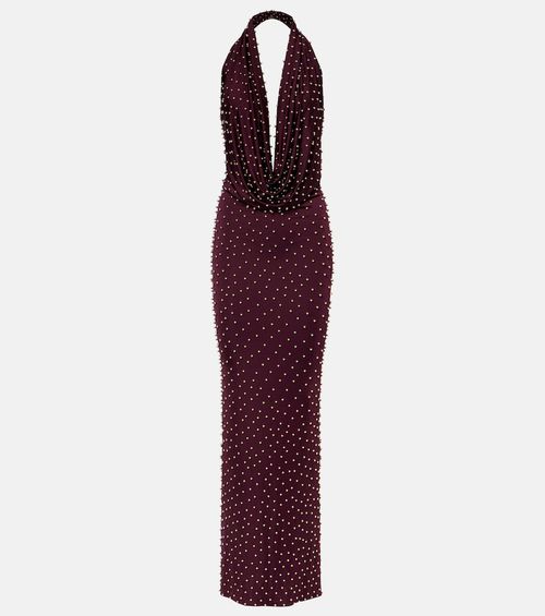 Agel embellished halterneck gown