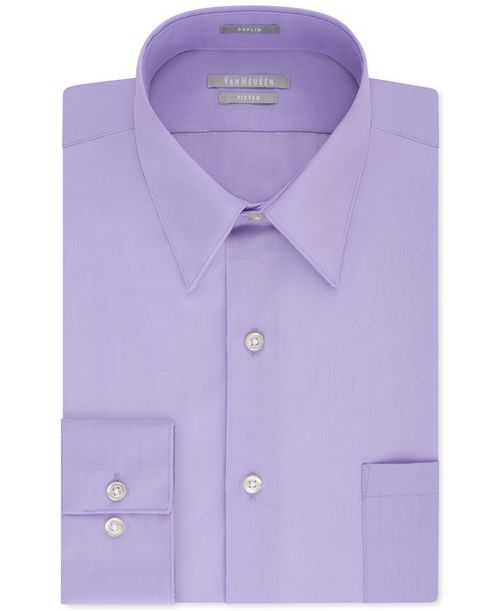 Men's Fitted Poplin Dress Shirt - Lavender