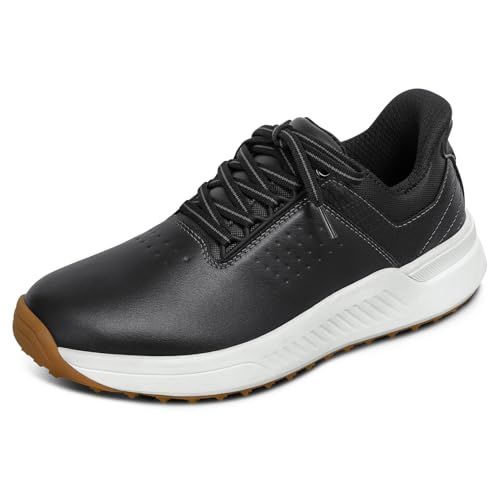 Orthofeet Women's Orthopedic Approach Shot Hands-Free Water Repellent Golf Shoe, Black