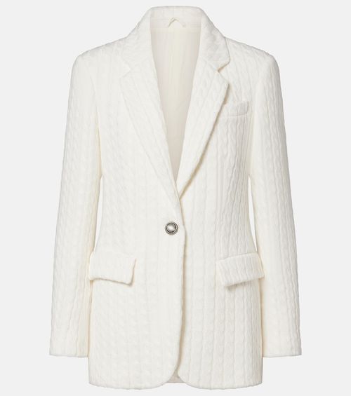 Cable-knit cotton blazer