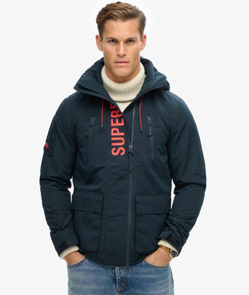 Uperdry Men's Men's Ultimate D Windcheater Jacket Navy / Eclipse Navy/bold Orange - ize