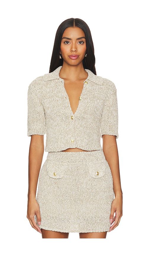 ASTA RESORT Morgan Polo Cardigan in Beige. Größe XS. Also in L, M