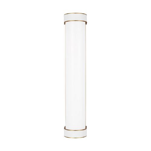 Visual Comfort Studio Monroe Bathroom Vanity Light in Burnished Brass And Gloss White by Kate Spade New York