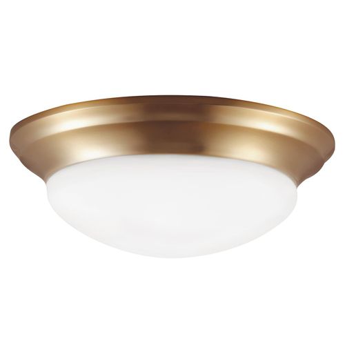 Satin Brass One Light Flush Mount from the Nash Collection
