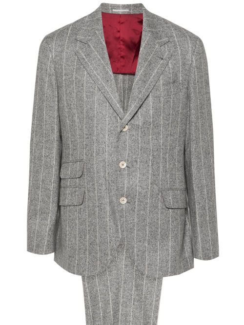 Speckle-knit single-breasted suit - Grey