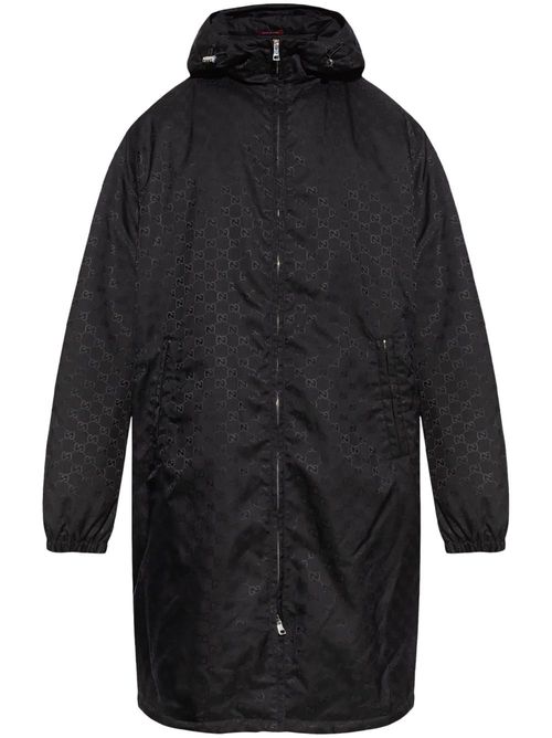 GG-pattern parka - Black