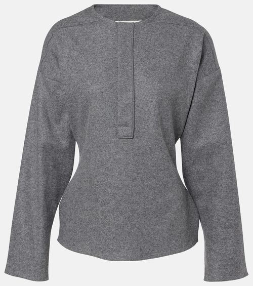 Wool and cashmere Henley shirt