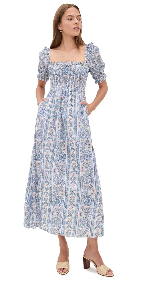 The Scarlett Nap Midi Dress Corsica Paisley Blue