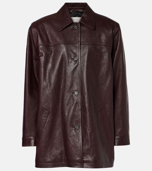 Oversized leather jacket