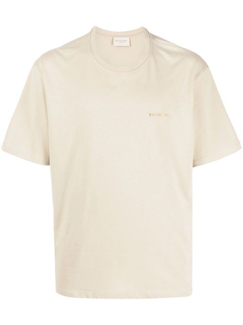 Metal-Logo cotton T-shirt - Brown
