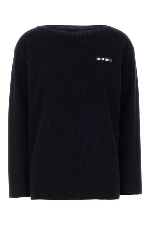 Virgin Wool Oversize Sweater — Navy