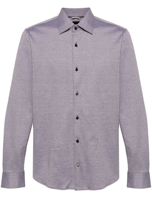 Geometric-print cotton shirt - Grey