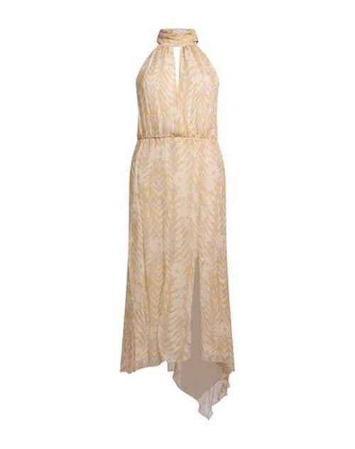 Woman Midi dress Beige Size 10 Viscose