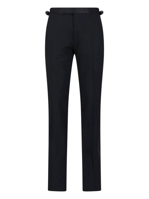 Tailored Wool-Blend Trousers with Stretch