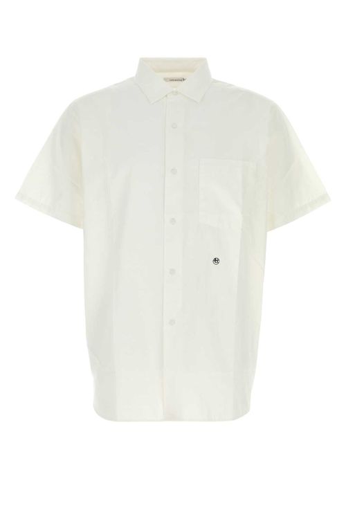 Cotton Blend Oversize Shirt — White