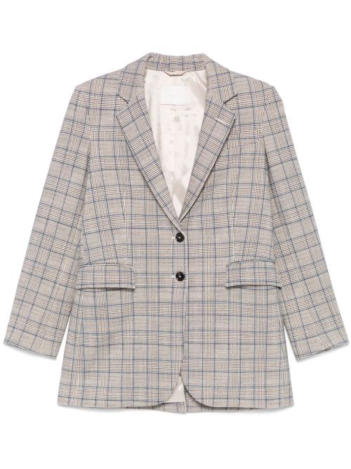 Prince-of-Wales-check blazer - Brown