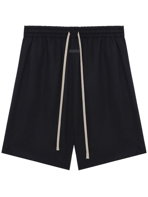 Logo-appliqué track shorts - Black