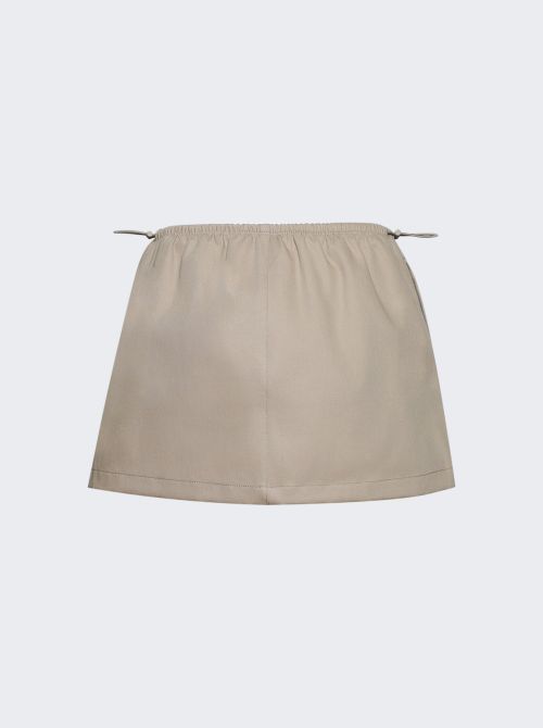 Mid-rise Mini Logo Elastic Skirt Warm Taupe
