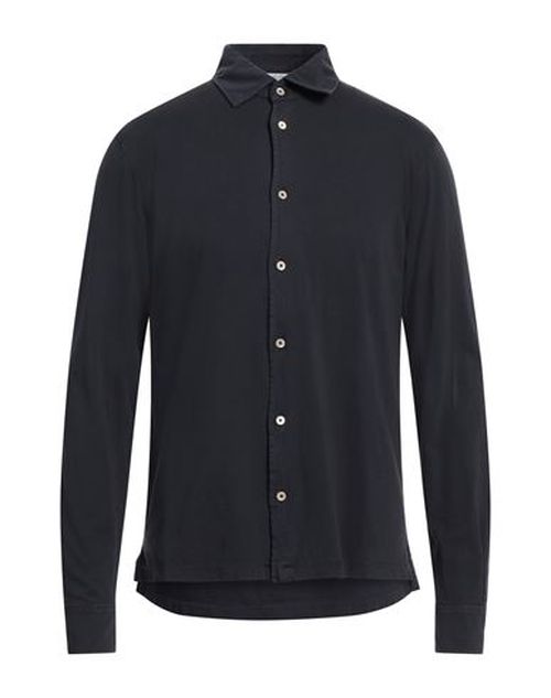 Boglioli Man Shirt Midnight blue Size L Cotton