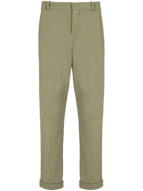 Straight-leg cut chino trousers - Green