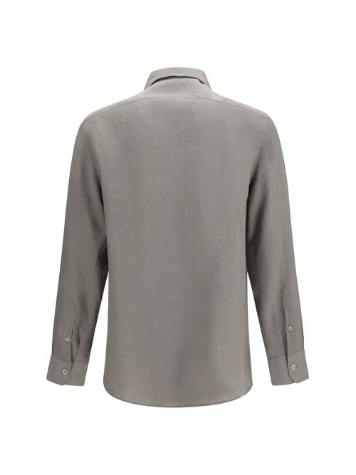 Easy-Fit Linen Shirt — Khaki