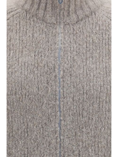 Cashmere-Silk Blend Cardigan — Gray
