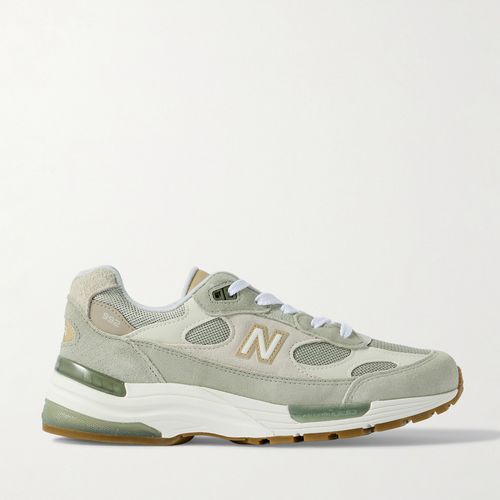 New Balance Men - 992 MIUSA Leather-Trimmed Mesh and Suede Sneakers