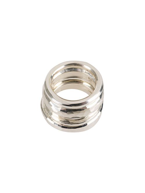 4 hammered ring set - Metallic