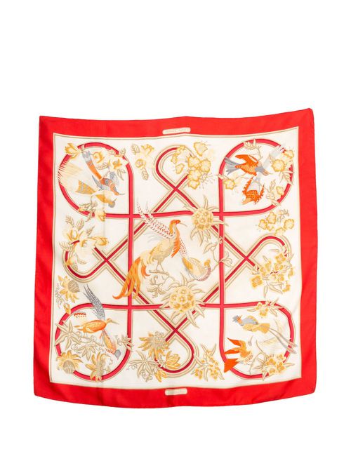 1991 Caraïbes silk scarf - Red