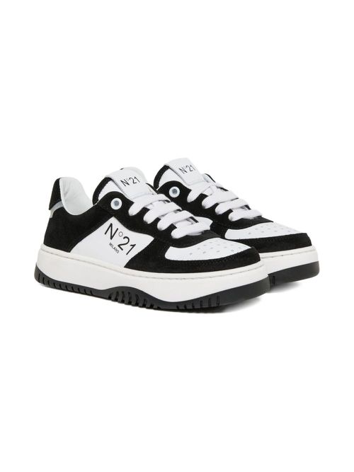 Nº21 Kids logo-print trainers - Black