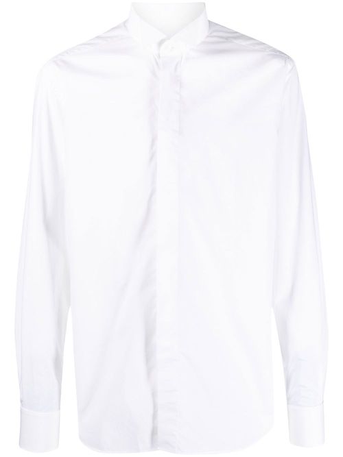 Bib-collar cotton shirt - White