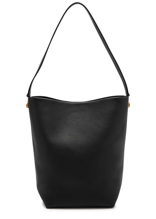 Park Medium Leather Tote - Black