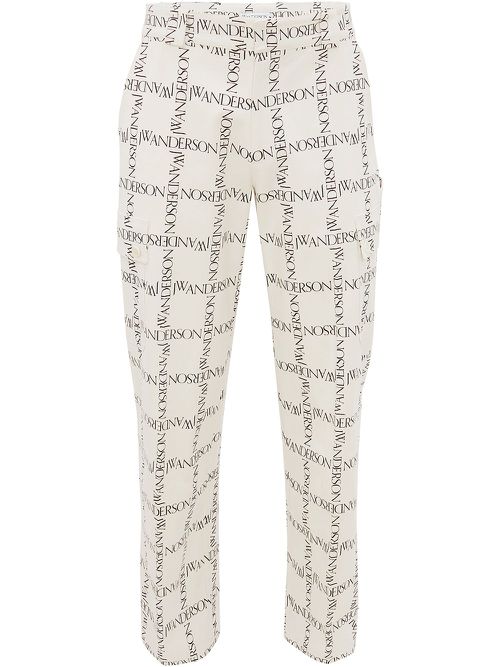 Logo-print straight-leg trousers - White