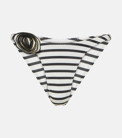 Rose 90s striped bikini bottoms