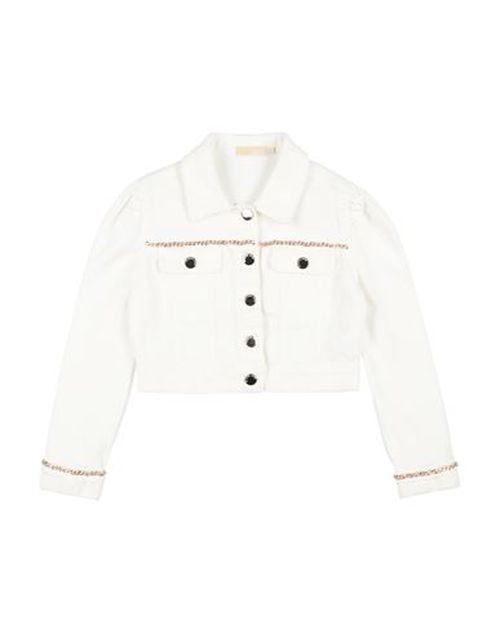 Michael Kors Kids Toddler Girl Denim outerwear White Size 5 Cotton, Elastane