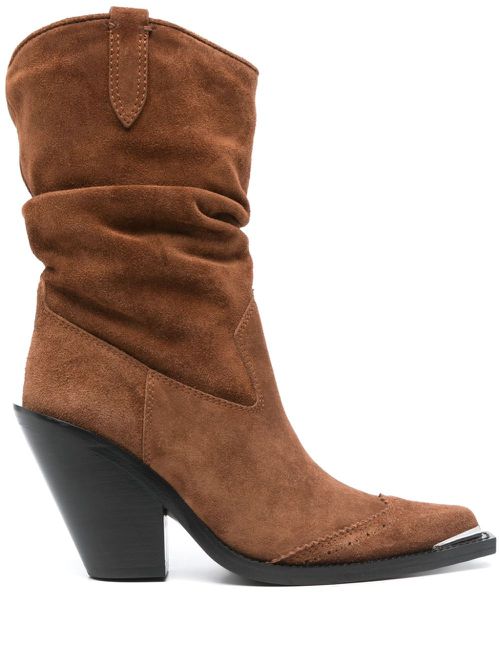 90mm suede boots - Brown